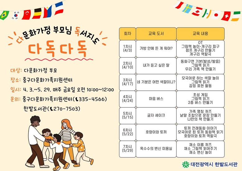 한밭도서관, 다문화가정 독서지도 돕는...